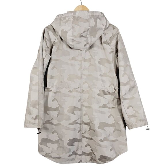 Chico's NWT  Rain/Weather Jacket, Beige/Gray/Multi Camo, Size 1 U.S. 8/10 - Picture 3 of 16